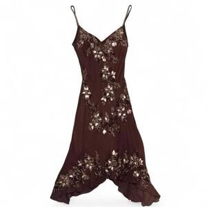 🖤🔥 Sue Wong Beaded Floral Slip Dress 🔥🖤